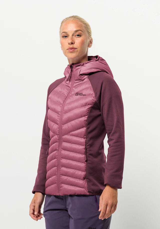 Jack Wolfskin Hybridjacke »ROUTEBURN PRO HYBRID W« mit Kapuze mit Kapuze, atmungsaktiv, winddicht, wasserabweisend