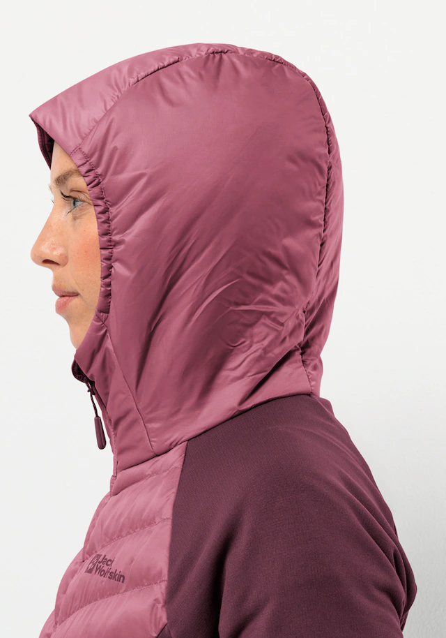 Jack Wolfskin Hybridjacke »ROUTEBURN PRO HYBRID W« mit Kapuze mit Kapuze, atmungsaktiv, winddicht, wasserabweisend