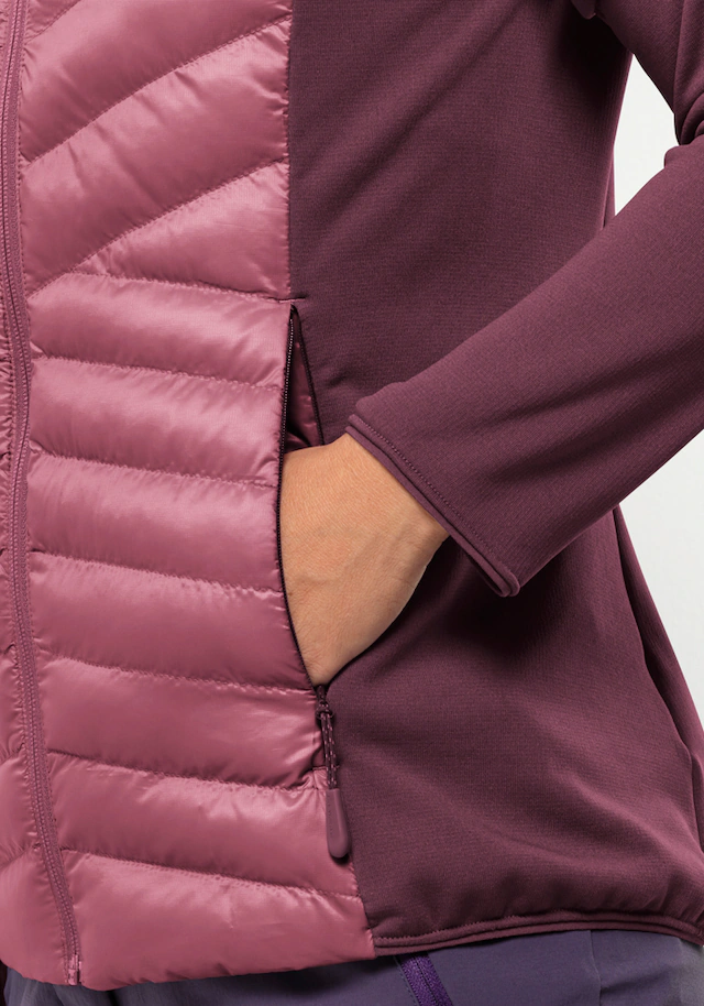 Jack Wolfskin Hybridjacke »ROUTEBURN PRO HYBRID W« mit Kapuze mit Kapuze, atmungsaktiv, winddicht, wasserabweisend