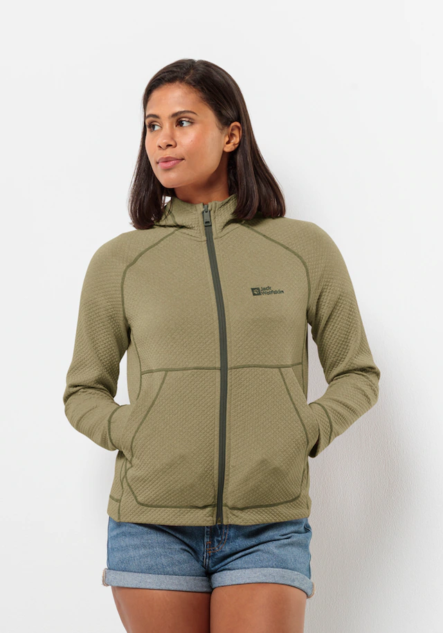 Jack Wolfskin Kapuzenfleecejacke »FERNWEH HOODED JKT W« mit Kapuze mit fest verbundener Kapuze, elastisches Material