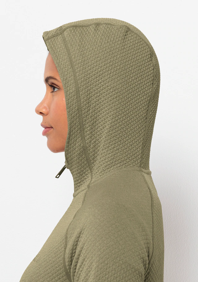 Jack Wolfskin Kapuzenfleecejacke »FERNWEH HOODED JKT W« mit Kapuze mit fest verbundener Kapuze, elastisches Material