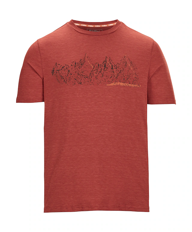 Killtec T-Shirt »MN TSHRT C« Schnelltrocknendes Herren T-Shirt mit Berg-Print und Melange-Optik
