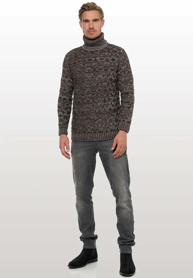 Rusty Neal Strickpullover mit angesagtem Karo-Design