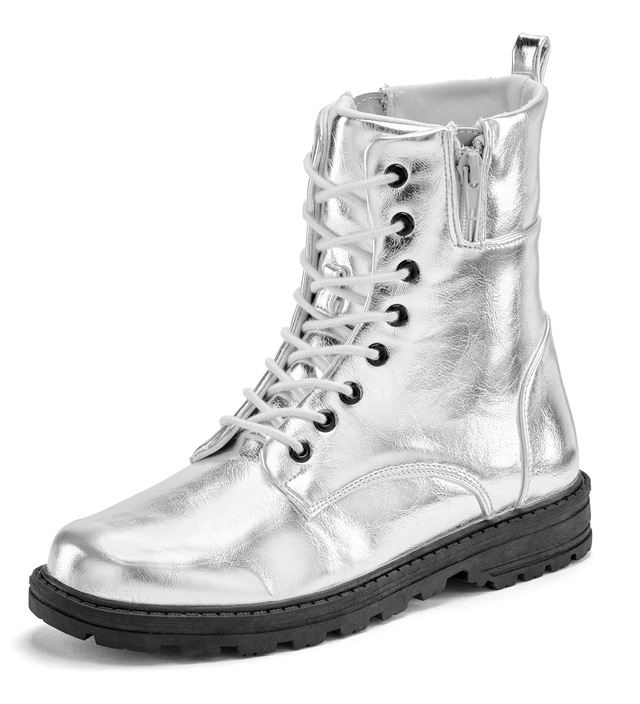 LASCANA Stiefelette »Herbststiefelette, Boots, Stiefel,« im angesagten Metallic-Look VEGAN