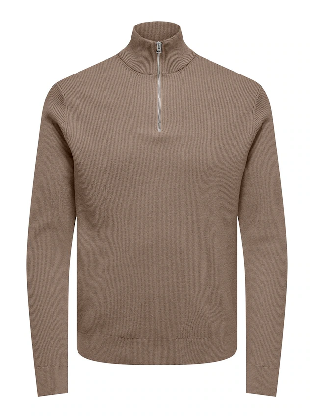 ONLY & SONS Troyer »ONSPHIL REG 12 STRUC HALF ZIP KNIT NOOS« Baumwollmischung, regular fit