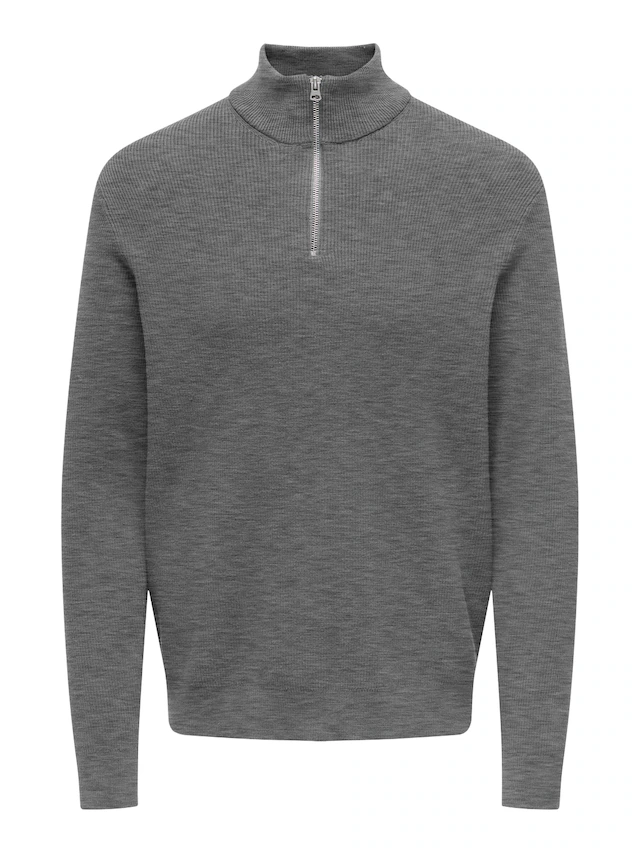 ONLY & SONS Troyer »ONSPHIL REG 12 STRUC HALF ZIP KNIT NOOS« Baumwollmischung, regular fit