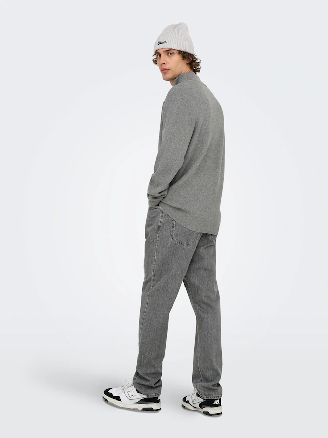 ONLY & SONS Troyer »ONSPHIL REG 12 STRUC HALF ZIP KNIT NOOS« Baumwollmischung, regular fit
