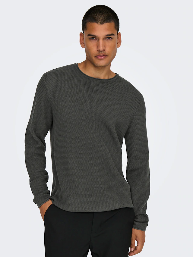 ONLY & SONS Strickpullover »ONSERIC REG 12 STRUC CREW KNIT« Baumwolle, regular fit