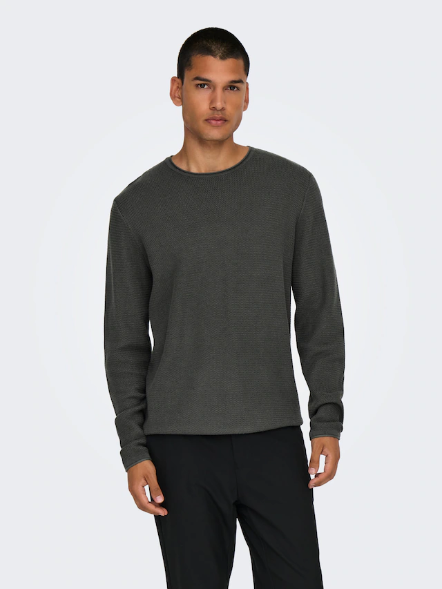 ONLY & SONS Strickpullover »ONSERIC REG 12 STRUC CREW KNIT« Baumwolle, regular fit