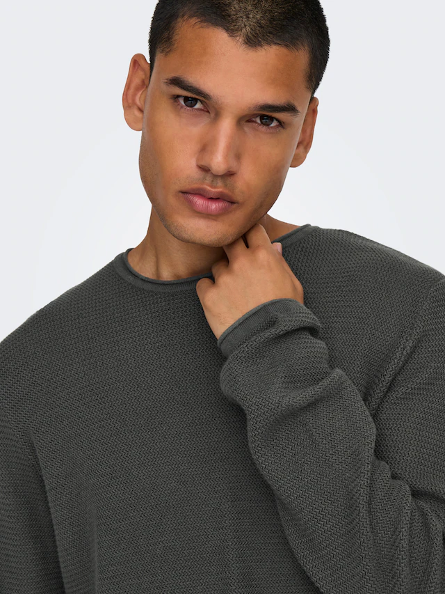 ONLY & SONS Strickpullover »ONSERIC REG 12 STRUC CREW KNIT« Baumwolle, regular fit