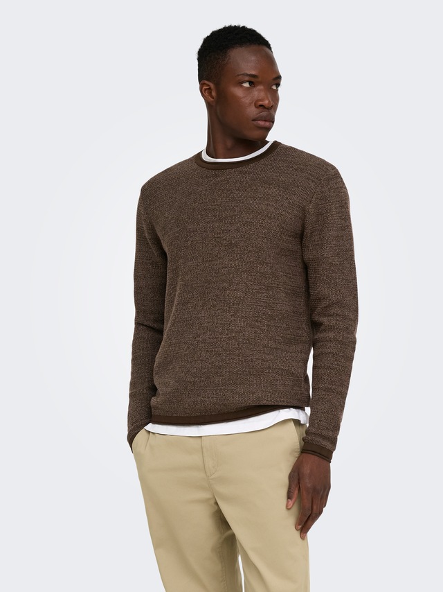 ONLY & SONS Strickpullover »ONSERIC REG 12 STRUC CREW KNIT« Baumwolle, regular fit