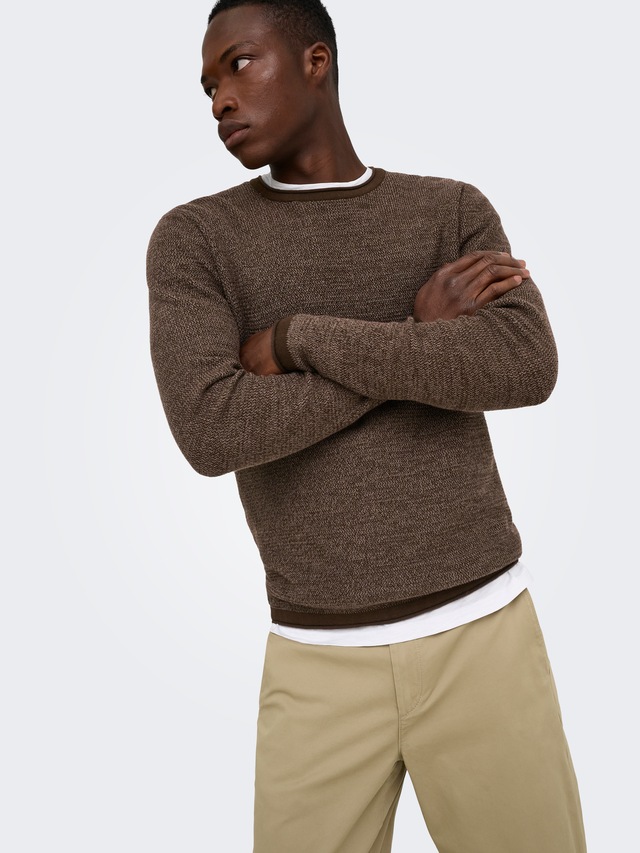 ONLY & SONS Strickpullover »ONSERIC REG 12 STRUC CREW KNIT« Baumwolle, regular fit