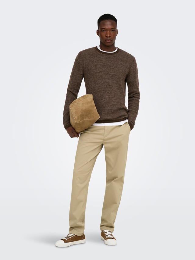 ONLY & SONS Strickpullover »ONSERIC REG 12 STRUC CREW KNIT« Baumwolle, regular fit