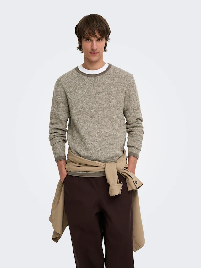 ONLY & SONS Strickpullover »ONSERIC REG 12 STRUC CREW KNIT« Baumwolle, regular fit