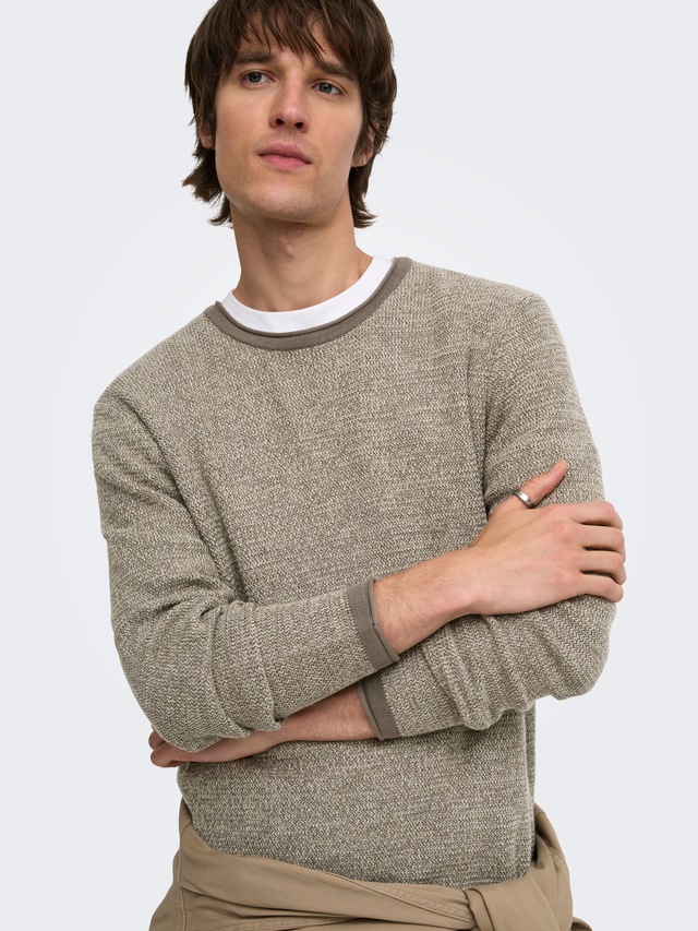 ONLY & SONS Strickpullover »ONSERIC REG 12 STRUC CREW KNIT« Baumwolle, regular fit