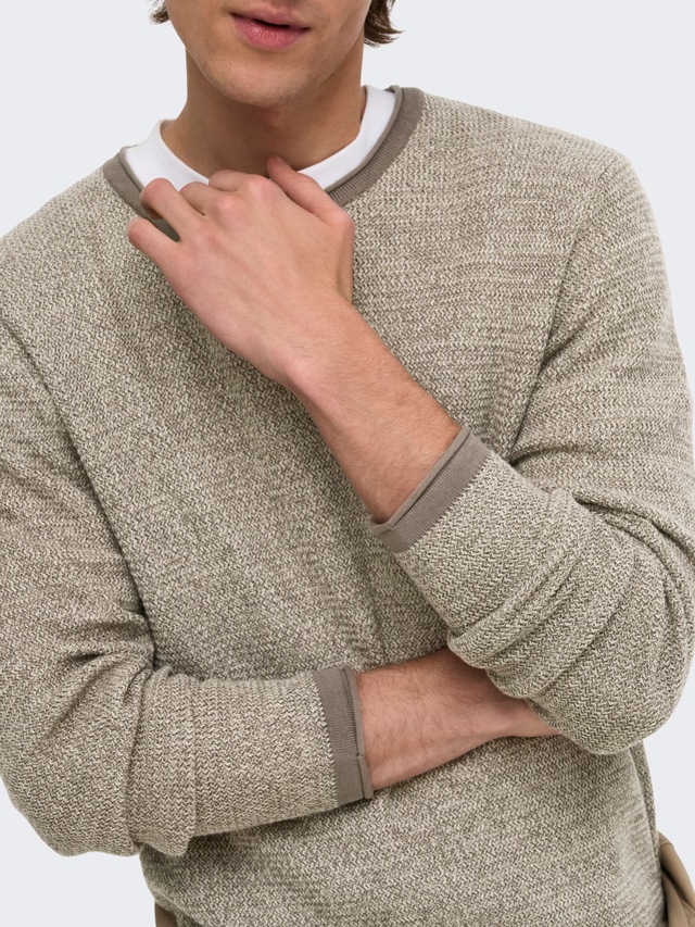 ONLY & SONS Strickpullover »ONSERIC REG 12 STRUC CREW KNIT« Baumwolle, regular fit