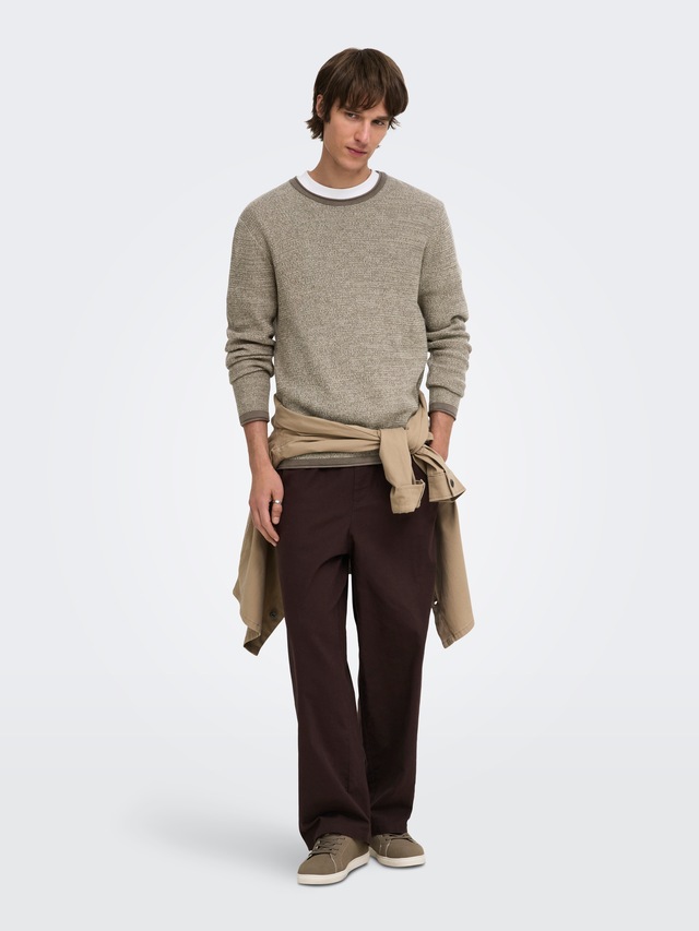 ONLY & SONS Strickpullover »ONSERIC REG 12 STRUC CREW KNIT« Baumwolle, regular fit