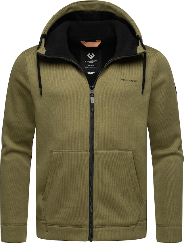 Ragwear Kapuzenstrickjacke »Fabian« Herren Basic Rippstrick-Jacke mit Kapuze