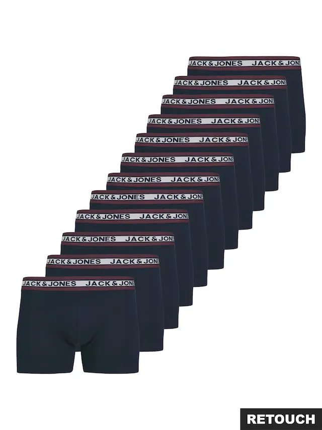 Jack & Jones Trunk »JACSOLID Stretchkomfort, elastisch, bequem mit sportlichem Look« Packung, 12 Stk. bedruckt, modisch, eng anliegend, Baumwollmischung, Bündchen