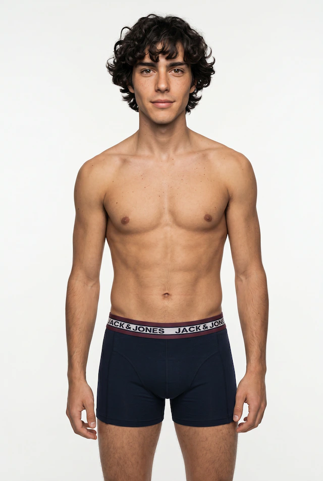 Jack & Jones Trunk »JACSOLID Stretchkomfort, elastisch, bequem mit sportlichem Look« Packung, 12 Stk. bedruckt, modisch, eng anliegend, Baumwollmischung, Bündchen