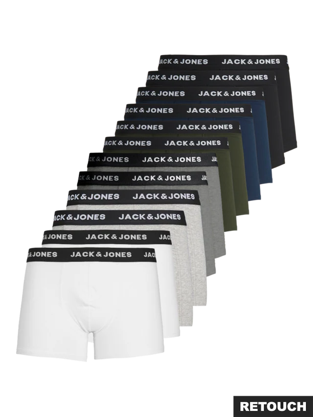 Jack & Jones Trunk »JACSOLID Stretchkomfort, elastisch, bequem mit sportlichem Look« Packung, 12 Stk. bedruckt, modisch, eng anliegend, Baumwollmischung, Bündchen