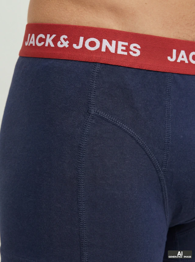 Jack & Jones Trunk »JACSOLID Stretchkomfort, elastisch, bequem mit sportlichem Look« Packung, 12 Stk. bedruckt, modisch, eng anliegend, Baumwollmischung, Bündchen