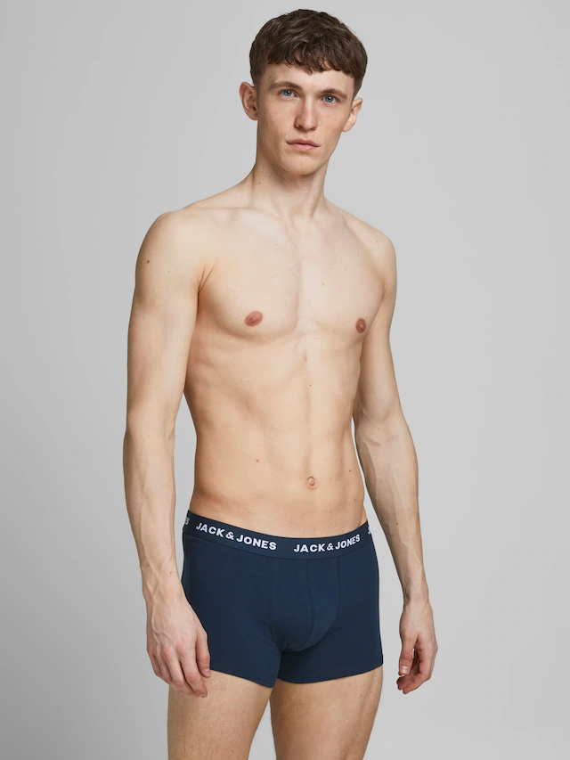 Jack & Jones Trunk »JACSOLID Stretchkomfort, elastisch, bequem mit sportlichem Look« Packung, 12 Stk. bedruckt, modisch, eng anliegend, Baumwollmischung, Bündchen