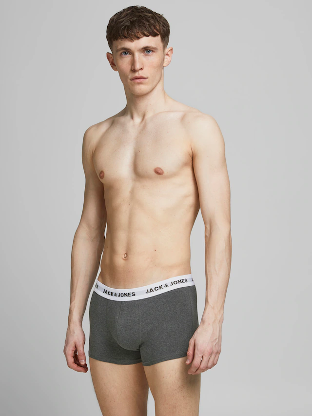 Jack & Jones Trunk »JACSOLID Stretchkomfort, elastisch, bequem mit sportlichem Look« Packung, 12 Stk. bedruckt, modisch, eng anliegend, Baumwollmischung, Bündchen