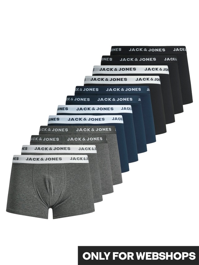 Jack & Jones Trunk »JACSOLID Stretchkomfort, elastisch, bequem mit sportlichem Look« Packung, 12 Stk. bedruckt, modisch, eng anliegend, Baumwollmischung, Bündchen