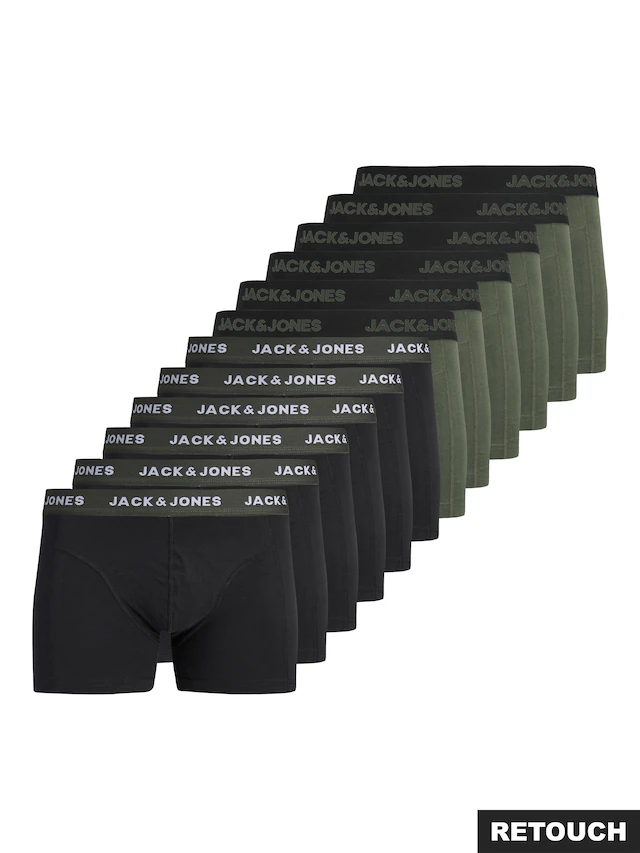 Jack & Jones Trunk »JACSOLID Stretchkomfort, elastisch, bequem mit sportlichem Look« Packung, 12 Stk. bedruckt, modisch, eng anliegend, Baumwollmischung, Bündchen