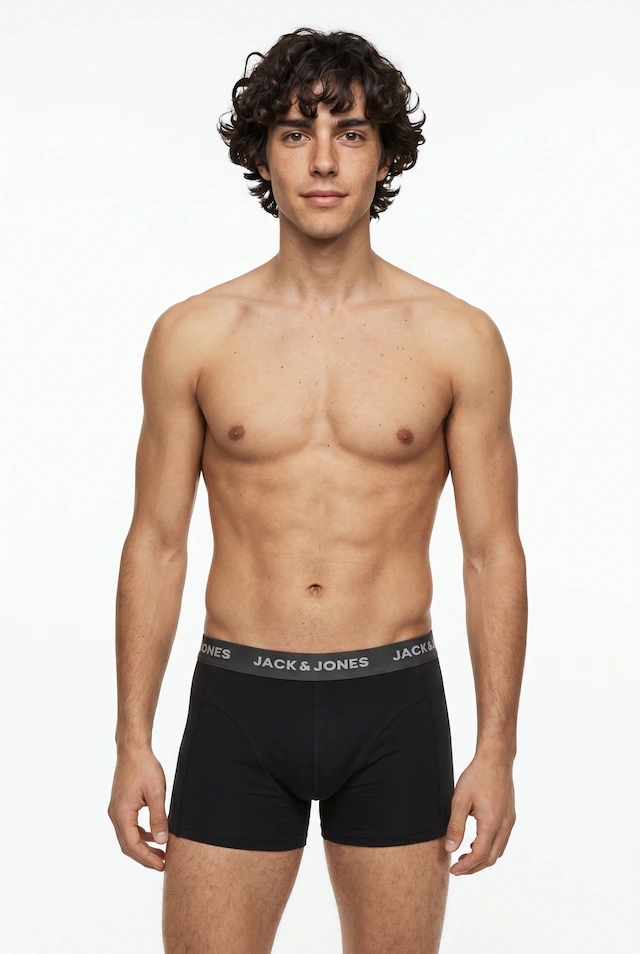 Jack & Jones Trunk »JACSOLID Stretchkomfort, elastisch, bequem mit sportlichem Look« Packung, 12 Stk. bedruckt, modisch, eng anliegend, Baumwollmischung, Bündchen