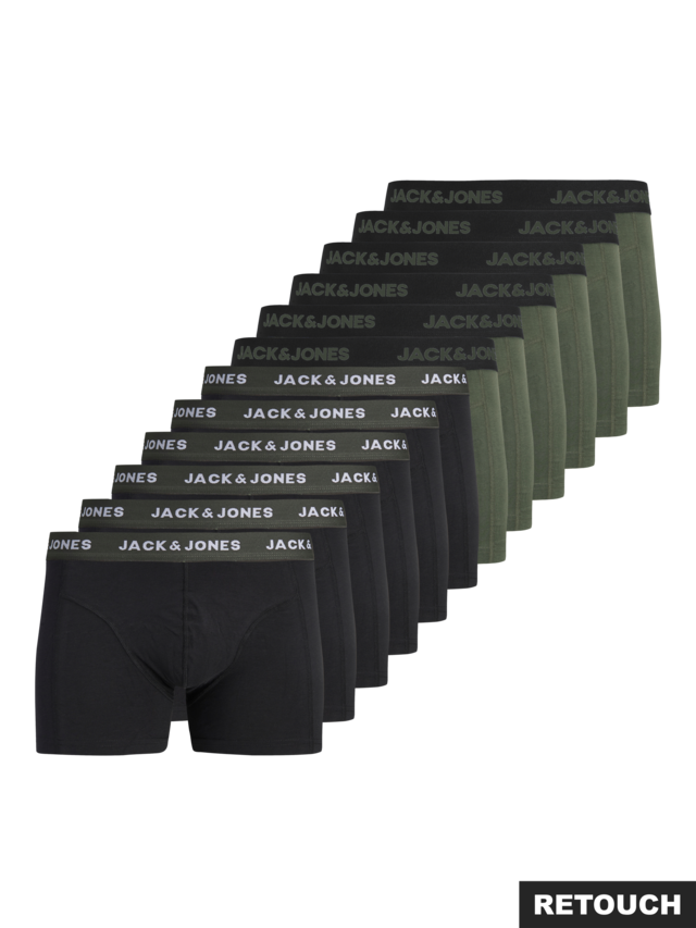 Jack & Jones Trunk »JACSOLID Stretchkomfort, elastisch, bequem mit sportlichem Look« Packung, 12 Stk. bedruckt, modisch, eng anliegend, Baumwollmischung, Bündchen