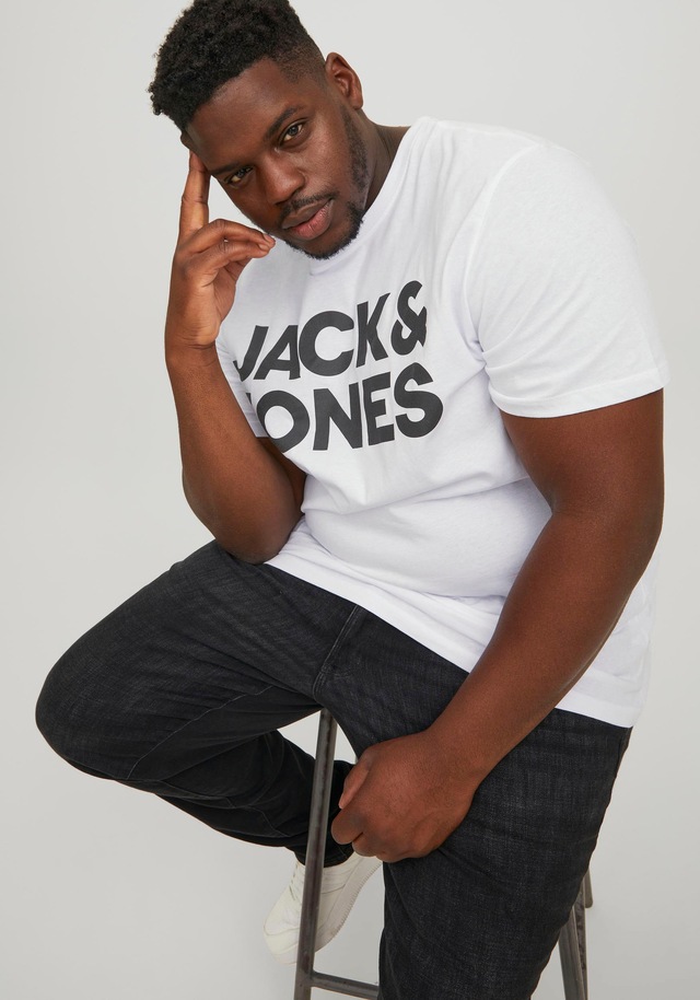 Jack & Jones PlusSize »JJECORP LOGO TEE SS O-NECK NOOS PLS« Baumwolle, regular fit