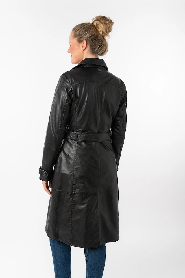 Mauritius Ledermantel »GWTaruh OT« 2 femininer Leder-Trenchcoat mit Bindegürtel