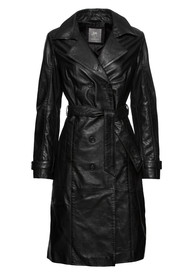 Mauritius Ledermantel »GWTaruh OT« 2 femininer Leder-Trenchcoat mit Bindegürtel