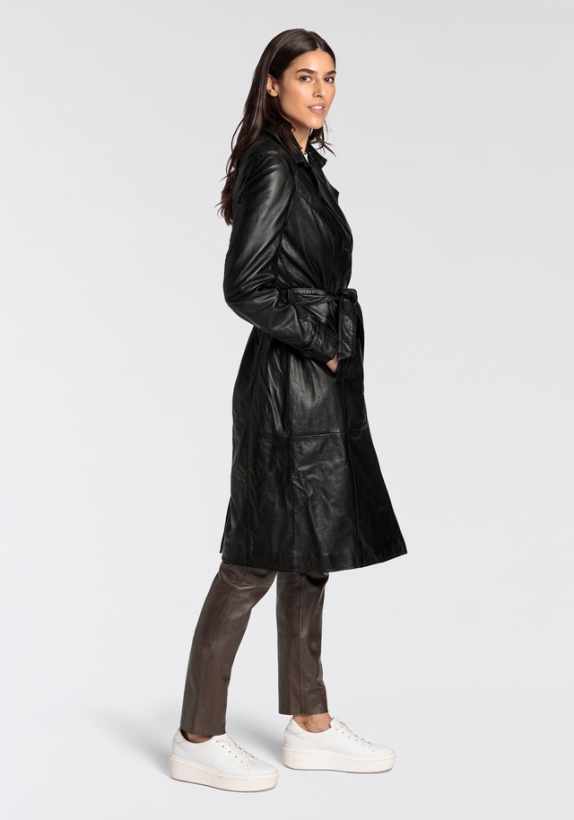 Mauritius Ledermantel »GWTaruh OT« 2 femininer Leder-Trenchcoat mit Bindegürtel