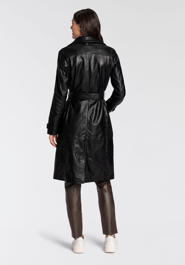 Mauritius Ledermantel »GWTaruh OT« 2 femininer Leder-Trenchcoat mit Bindegürtel