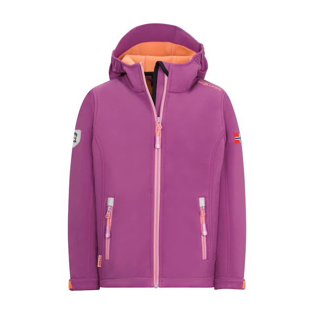 TROLLKIDS Softshelljacke »Girls Trollfjord Jacket« sportliche Softshelljacke, aus Kunstfaser, mit Reißverschluss