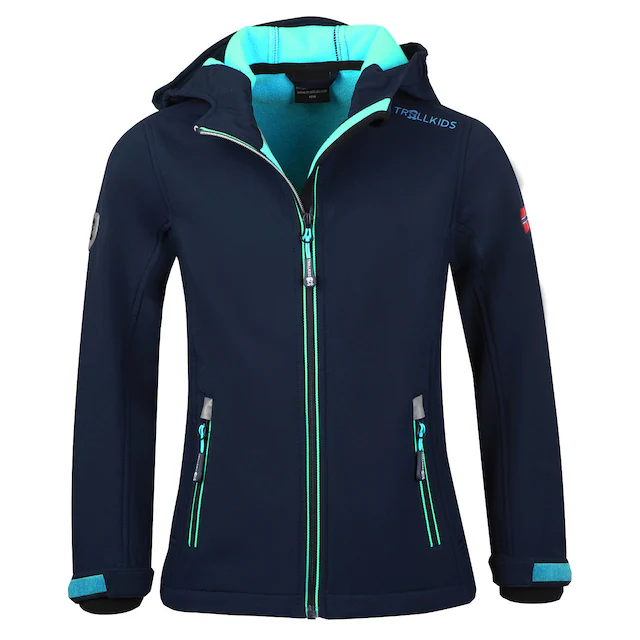 TROLLKIDS Softshelljacke »Girls Trollfjord Jacket« sportliche Softshelljacke, aus Kunstfaser, mit Reißverschluss
