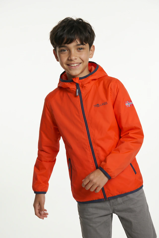 TROLLKIDS Regenjacke »Kids Trolltunga Jacket« mit Kapuze sportlich, aus Polyamid, mit Kapuze, wasserdicht, winddicht, leicht