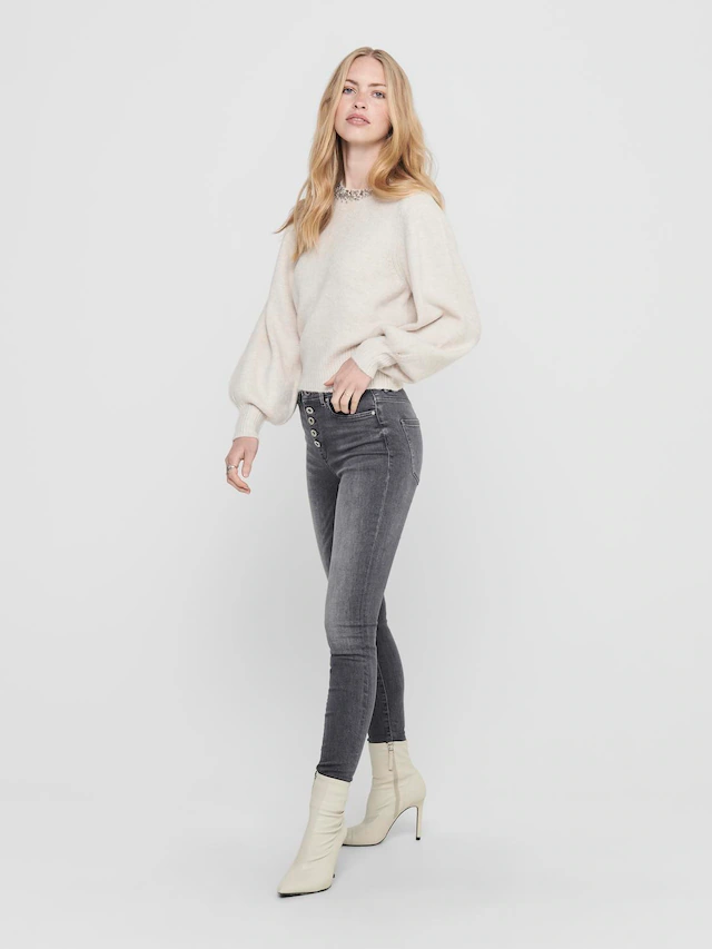ONLY Strickpullover »ONLELSA L/S PULLOVER KNT NOOS« Materialmix, regular fit