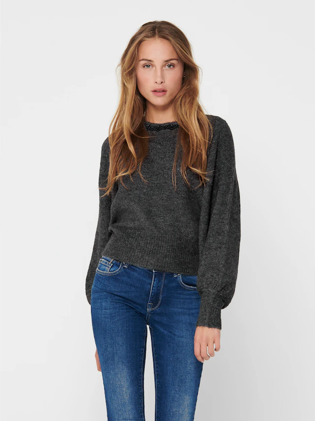 ONLY Strickpullover »ONLELSA L/S PULLOVER KNT NOOS« Materialmix, regular fit