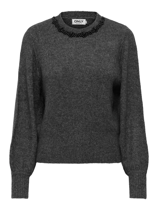 ONLY Strickpullover »ONLELSA L/S PULLOVER KNT NOOS« Materialmix, regular fit