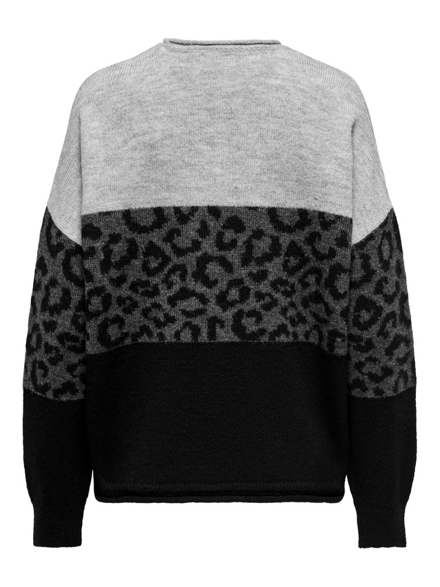 ONLY Rundhalspullover »ONLJADE ANIMAL LS O-NECK NOOS KNT« Kunstfaser, regular fit