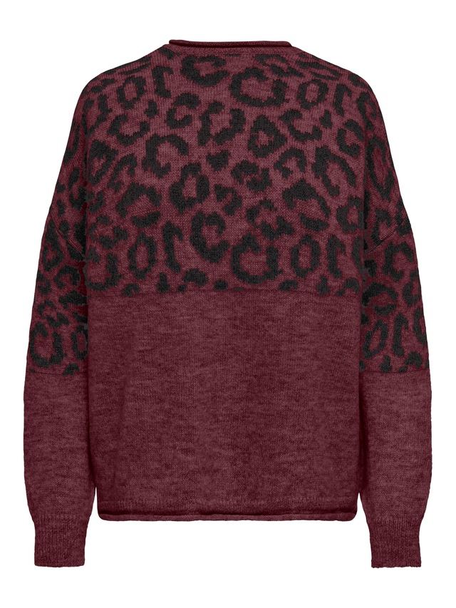 ONLY Rundhalspullover »ONLJADE ANIMAL LS O-NECK NOOS KNT« Kunstfaser, regular fit