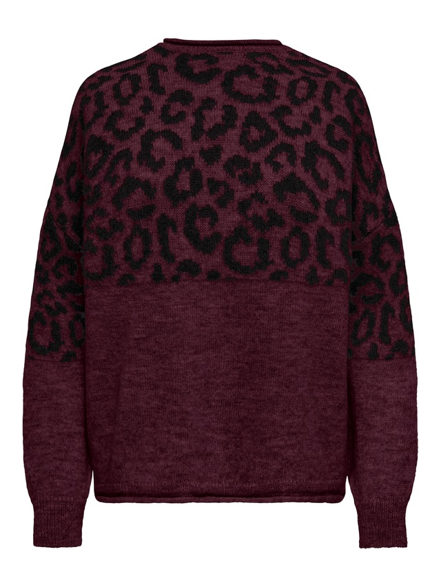 ONLY Rundhalspullover »ONLJADE ANIMAL LS O-NECK NOOS KNT« Kunstfaser, regular fit