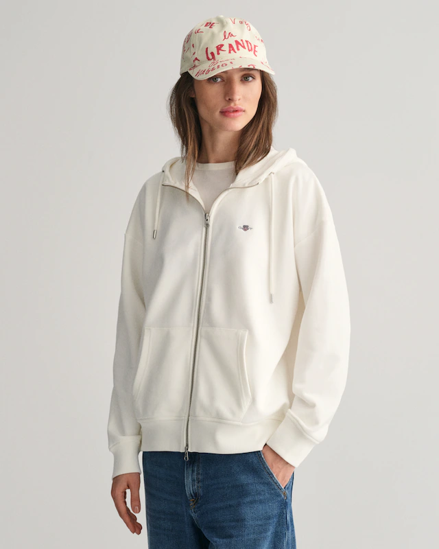 Gant Kapuzensweatjacke »SHIELD ZIP HOODIE« Grafische GANT-Stickerei auf der Brust