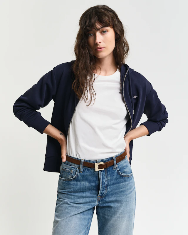 Gant Kapuzensweatjacke »SHIELD ZIP HOODIE« Grafische GANT-Stickerei auf der Brust