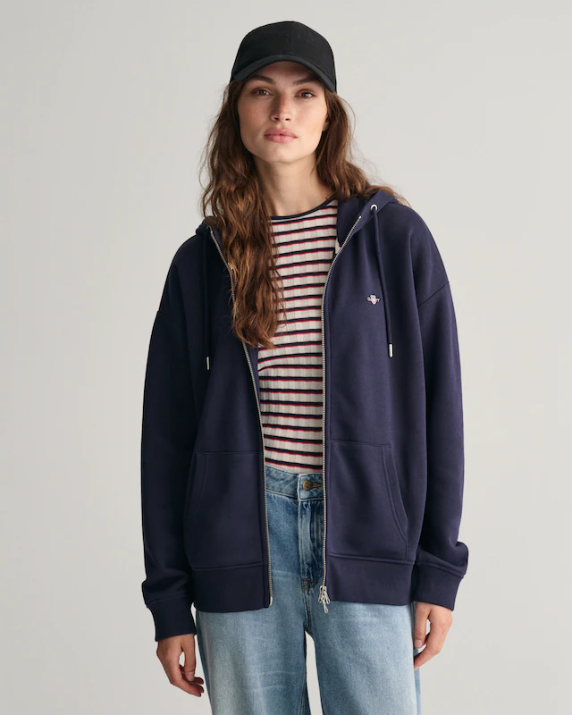 Gant Kapuzensweatjacke »SHIELD ZIP HOODIE« Grafische GANT-Stickerei auf der Brust