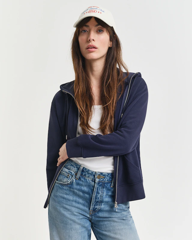 Gant Kapuzensweatjacke »SHIELD ZIP HOODIE« Grafische GANT-Stickerei auf der Brust